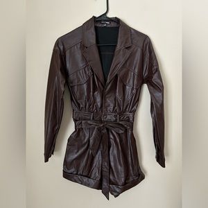 Fashion Nova Leather Romper